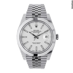 Rolex Datejust 41mm Stainless Steel White Index Dial Watch 126300