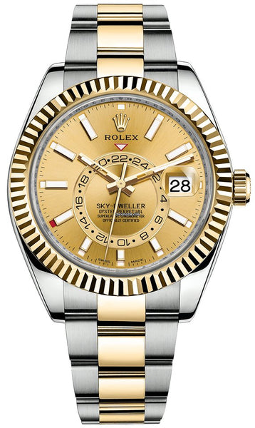 Rolex Sky-Dweller 326933 42mm Two Tone Champagne Dial