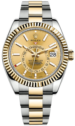 Rolex Sky-Dweller 42MM Two Tone Champagne dial 326933 - New