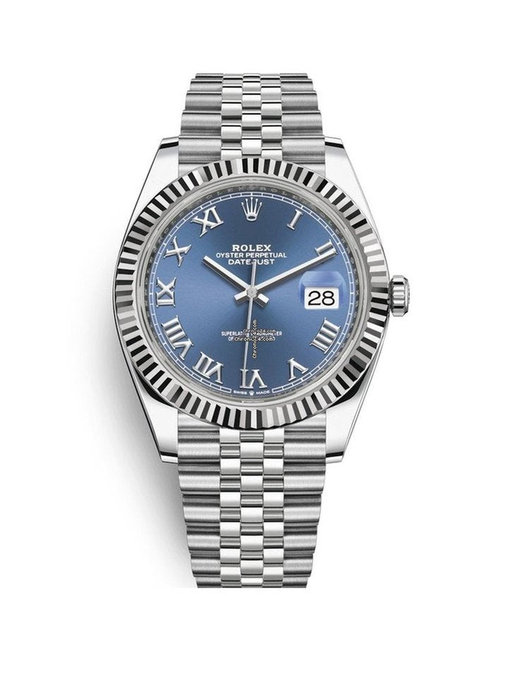 Rolex datejust 41 blue dial stainless steel men's watch Outlet