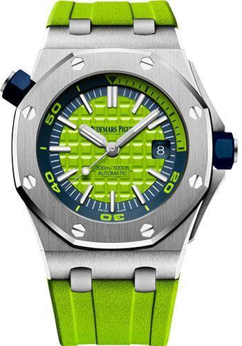 Audemars Piguet Royal Oak Offshore Diver Watch-Green Dial 42mm-15710ST.OO.A038CA.01 - NY WATCH LAB