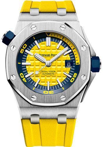 Audemars Piguet Royal Oak Offshore Diver Watch-Yellow Dial 42mm-15710ST.OO.A051CA.01 - NY WATCH LAB