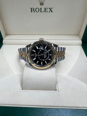 Rolex Sky-Dweller 42mm Two Tone Black & Yellow Gold Dial Jubilee 326933