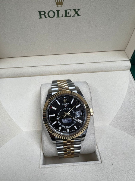 Rolex Sky-Dweller 42mm Two Tone Black & Yellow Gold Dial Jubilee 326933