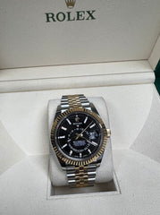 Rolex Sky-Dweller 42mm Two Tone Black & Yellow Gold Dial Jubilee 326933