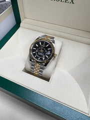 Rolex Sky-Dweller 42mm Two Tone Black & Yellow Gold Dial Jubilee 326933