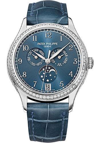 Patek Philippe 38mm Ladies Complications Annual Calender Watch Blue Dial 4947G - NY WATCH LAB