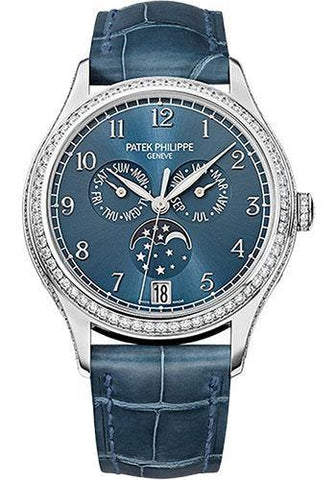 Patek Philippe 38mm Ladies Complications Annual Calender Watch Blue Dial 4947G - NY WATCH LAB