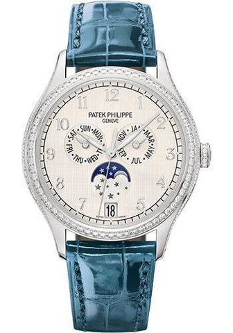 Patek Philippe 38mm Ladies Complications Annual Calender Watch Silver Dial 4947G - NY WATCH LAB