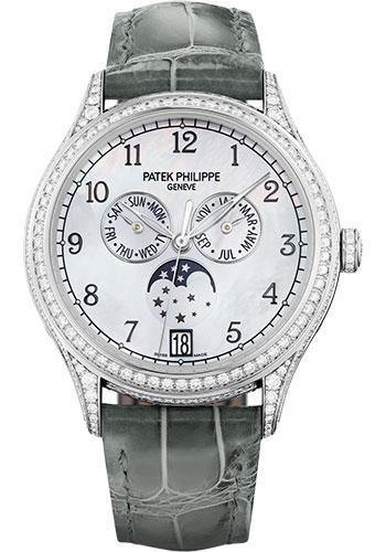 Patek Philippe 38mm Ladies Annual Calendar Complications Watch White Dial 4948G - NY WATCH LAB