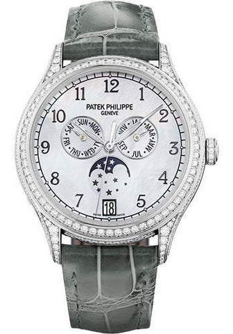 Patek Philippe 38mm Ladies Annual Calendar Complications Watch White Dial 4948G - NY WATCH LAB