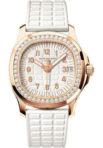 Patek Philippe 35.6mm Ladies Aquanaut Watch White Dial 5068R - NY WATCH LAB