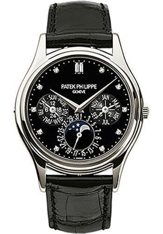 Patek Philippe 37.2mm Perpetual Calendar Moonphase Grand Complication Watch Black Dial 5140P - NY WATCH LAB