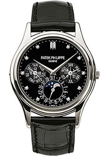 Patek Philippe 37.2mm Perpetual Calendar Moonphase Grand Complication Watch Black Dial 5140P - NY WATCH LAB