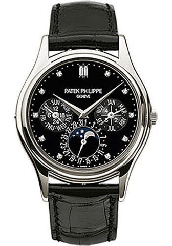 Patek Philippe 37.2mm Perpetual Calendar Moonphase Grand Complication Watch Black Dial 5140P - NY WATCH LAB