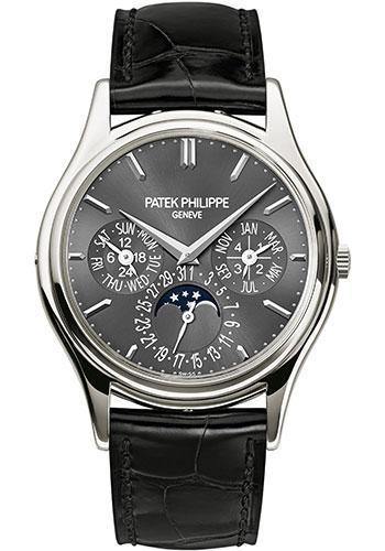 Patek Philippe 37.2mm Grand Complications Perpetual Calendar Moon Phase Watch Gray Dial 5140P - NY WATCH LAB
