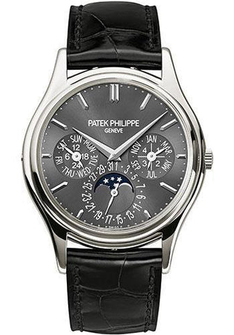 Patek Philippe 37.2mm Grand Complications Perpetual Calendar Moon Phase Watch Gray Dial 5140P - NY WATCH LAB