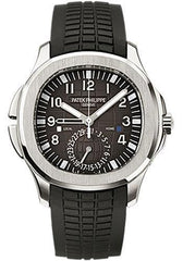 Patek Philippe 40.8mm Mens Aquanaut Dual Time Watch Black Dial 5164A - NY WATCH LAB