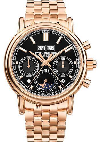 Patek Philippe 40.2mm Grand Complications Split Seconds Chronograph Pertetual Calendar Watch Black Dial 5204/1R - NY WATCH LAB