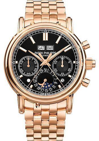 Patek Philippe 40.2mm Grand Complications Split Seconds Chronograph Pertetual Calendar Watch Black Dial 5204/1R - NY WATCH LAB