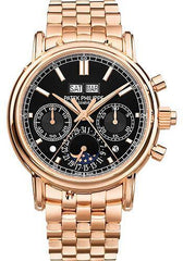 Patek Philippe 40.2mm Grand Complications Split Seconds Chronograph Pertetual Calendar Watch Black Dial 5204/1R - NY WATCH LAB