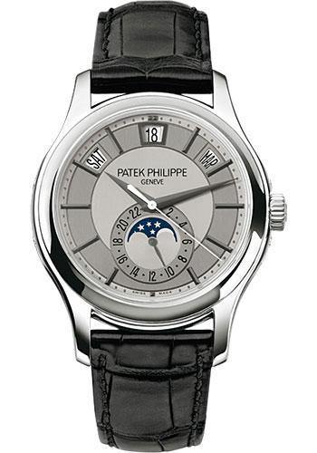 Patek Philippe 40mm Annual Calendar Compicated Watch Rhodium Dial 
