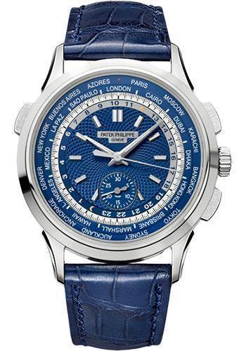Patek Philippe 39.50mm Men Complications World Time Chronograph Watch Blue Dial 5930G - NY WATCH LAB