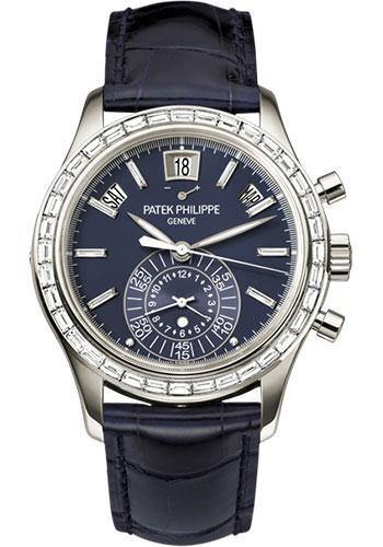 Patek Philippe 40.5mm Annual Calendar Chronograph Complications Watch Blue Dial 5961P - NY WATCH LAB