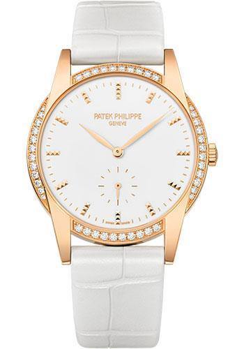 Patek Philippe 33mm Ladies Calatrava Watch White Dial 7122/200R - NY WATCH LAB