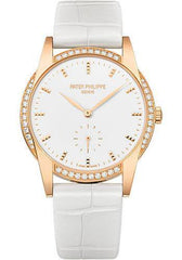 Patek Philippe 33mm Ladies Calatrava Watch White Dial 7122/200R - NY WATCH LAB