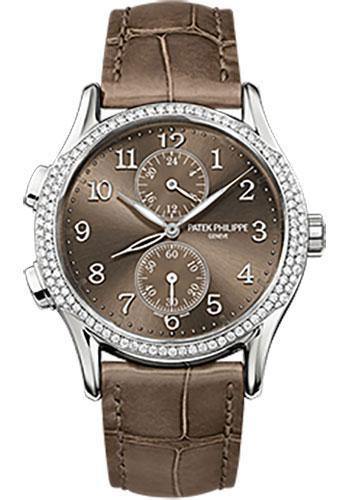 Patek Philippe 35mm Ladies Complications Watch Brown Dial 7134G - NY WATCH LAB