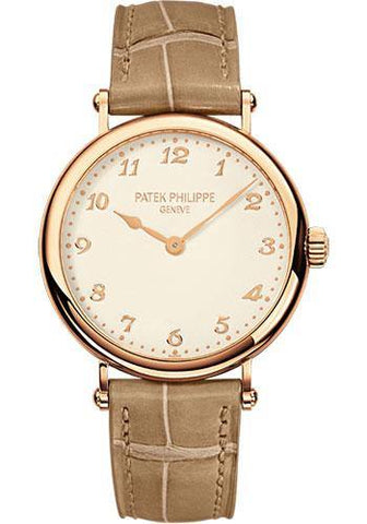 Patek Philippe 34.6mm Ladies Calatrava Watch Cream Dial 7200R - NY WATCH LAB