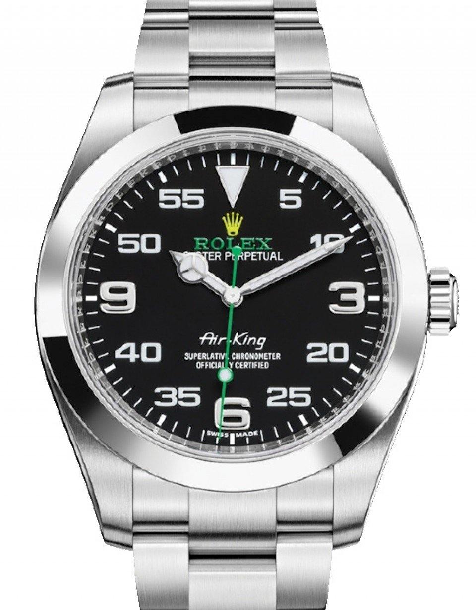 Officer Overflod Detektiv Rolex Air-King Stainless Steel Black Dial 40mm Green Hand Oyster Brace – NY  WATCH LAB