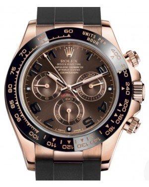 Rolex Daytona Rose Gold Chocolate Arabic Dial Ceramic Bezel