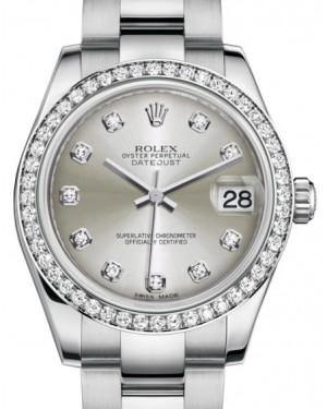 Rolex Datejust 31 Lady Midsize White Gold/Steel Silver Diamond Dial & Diamond Bezel Oyster Bracelet 178384 - Fresh - NY WATCH LAB