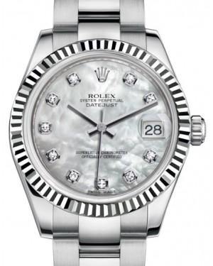 Rolex Datejust 31mm Lady Midsize White Gold/Steel White Mother of – NY WATCH LAB