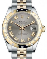 Rolex Datejust 31 Lady Midsize Yellow Gold/Steel Steel Roman Dial & Diamond Set Domed Bezel Jubilee Bracelet 178343 - Fresh - NY WATCH LAB