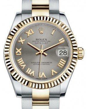 Rolex Datejust 31 Lady Midsize Yellow Gold/Steel Steel Roman Dial & Fluted Bezel Oyster Bracelet 178273 - Fresh - NY WATCH LAB