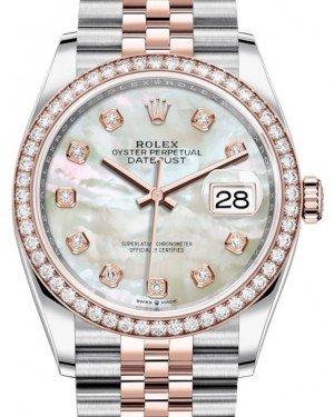 Dyster fred Medfølelse Rolex Datejust 36 Rose Gold/Steel White Mother of Pearl Diamond Dial & – NY  WATCH LAB