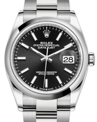 Rolex Datejust 36MM Stainless Steel Black Index Dial & Smooth Domed Bezel Oyster Bracelet 126200 - NEW
