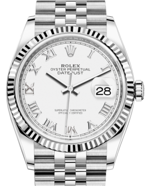Rolex Datejust 36 White Gold/Steel Black Roman Dial & Fluted Bezel Jub – NY  WATCH LAB