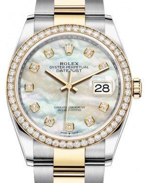 Rolex Datejust 36 Yellow Gold/Steel White Mother of Pearl Diamond