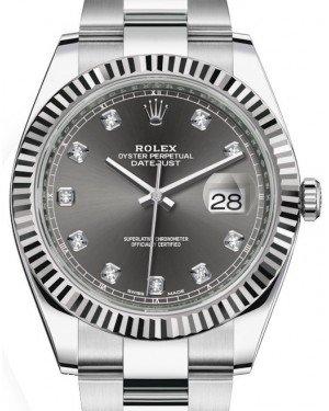 Rolex Datejust 41 White Gold/Steel Dark Rhodium Diamond Dial