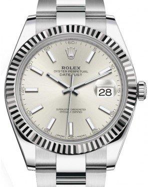 Rolex Datejust 41 White Gold/Steel Index Fluted Bezel Oyst – NY WATCH LAB