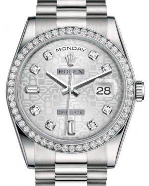 Rolex Day Date 36 Platinum Silver Jubilee Diamond Dial Diamond