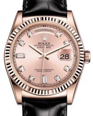 Rose gold rolex with leather strap Clearance