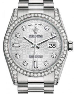 Rolex Day-Date 36 White Gold Silver Jubilee Diamond Dial Diamond