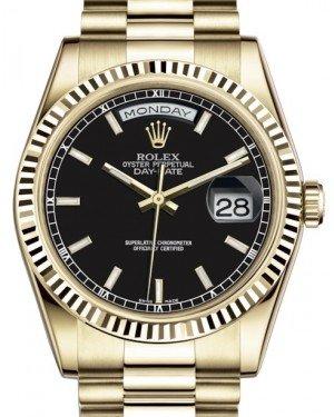 Gold Watch Rolex President Gold Black Dial Buy Genuine Used Rolex