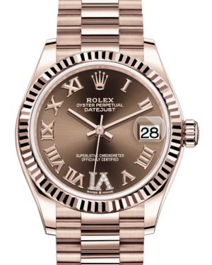 Rolex Lady-Datejust 31 Rose Chocolate Roman Diamond Dial & – NY LAB