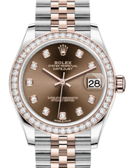 Rolex Lady-Datejust 31 Rose Gold/Steel Chocolate Diamond Dial & Diamond Bezel Jubilee Bracelet 278381RBR